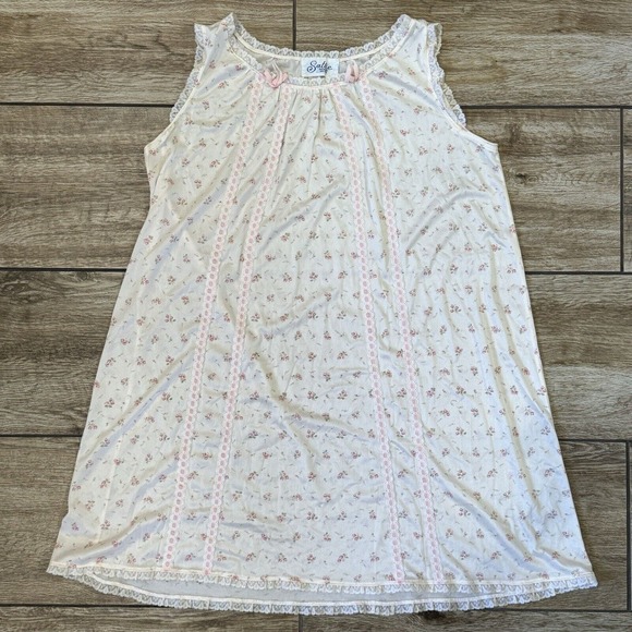 Vintage Nightgown Pajamas Floral Flowers - Picture 11 of 14